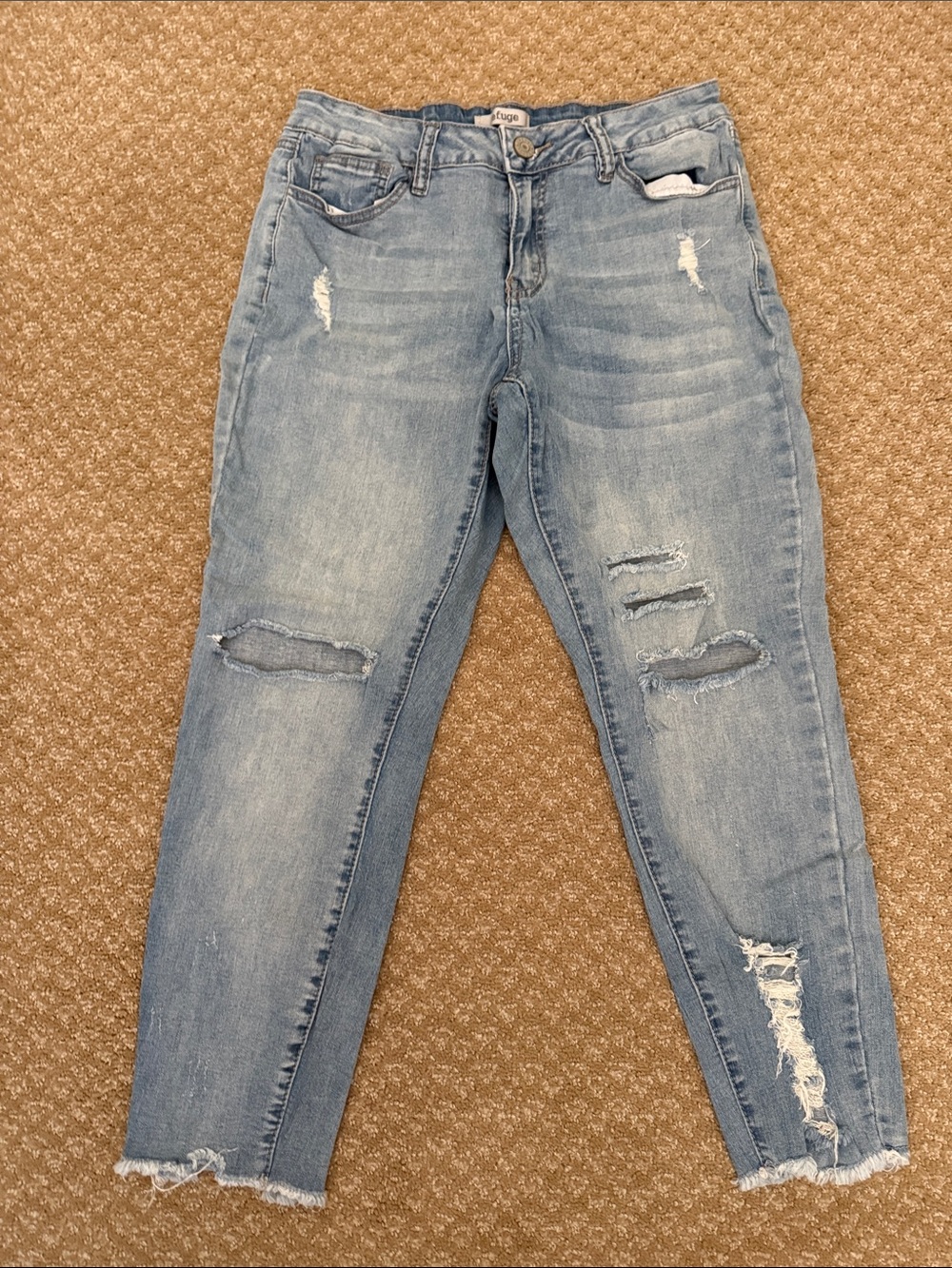 refuge Light Blue Distressed Boyfriend Jeans
